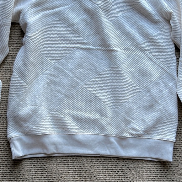 Goodfellow & Co White Textured Snap Pullover Sweatshirt - Size Large - Picture 9 of 9